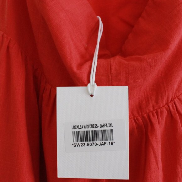 Runaway The Label Seven Wonders Locklea Midi Dress Jaffa Basque Waist Cotton - Picture 7 of 14